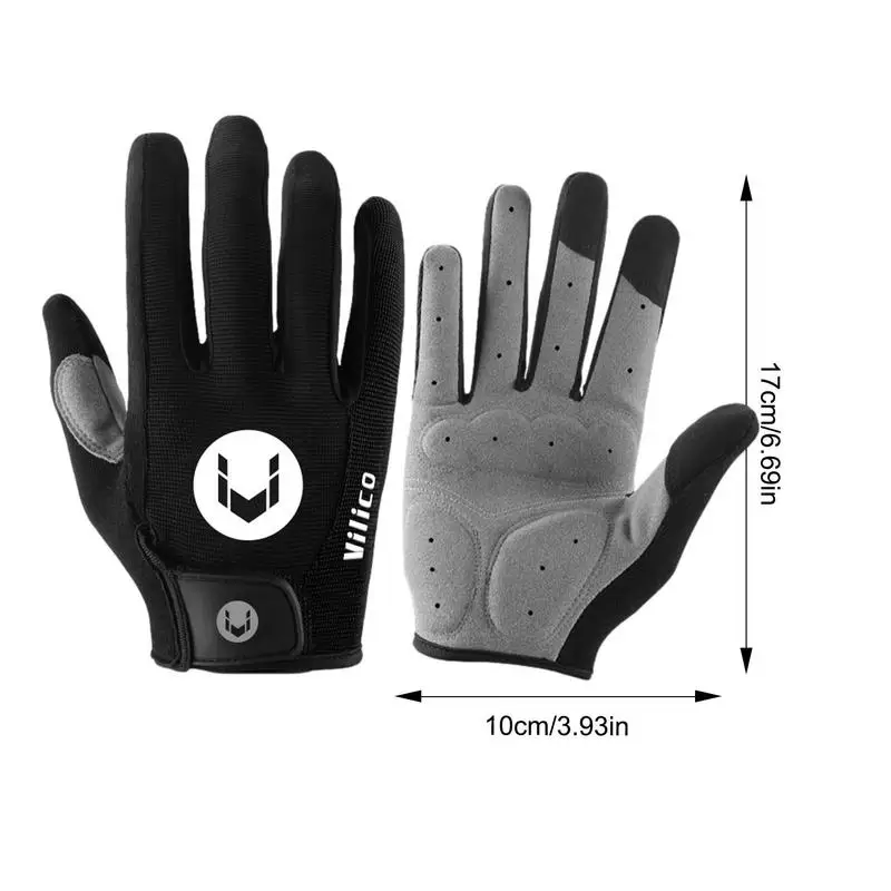 Outdoor Cycling Gloves Anti-slip Full Finger Gloves MTB Bike Breathable Anti-shock Sports Warm Gloves Pad For Outdoor Activities