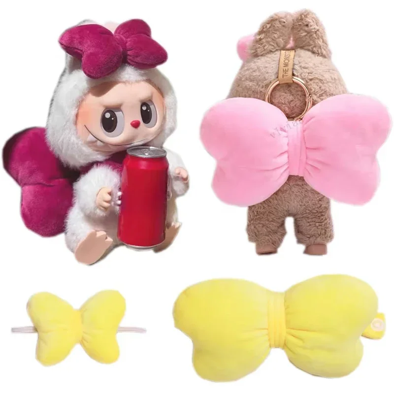 

Мини-плюшевая кукольная одежда, аксессуары для серии Coca Cola 15-17 см, Labubu Idol V1 V2, пара украшений с большим бантом
