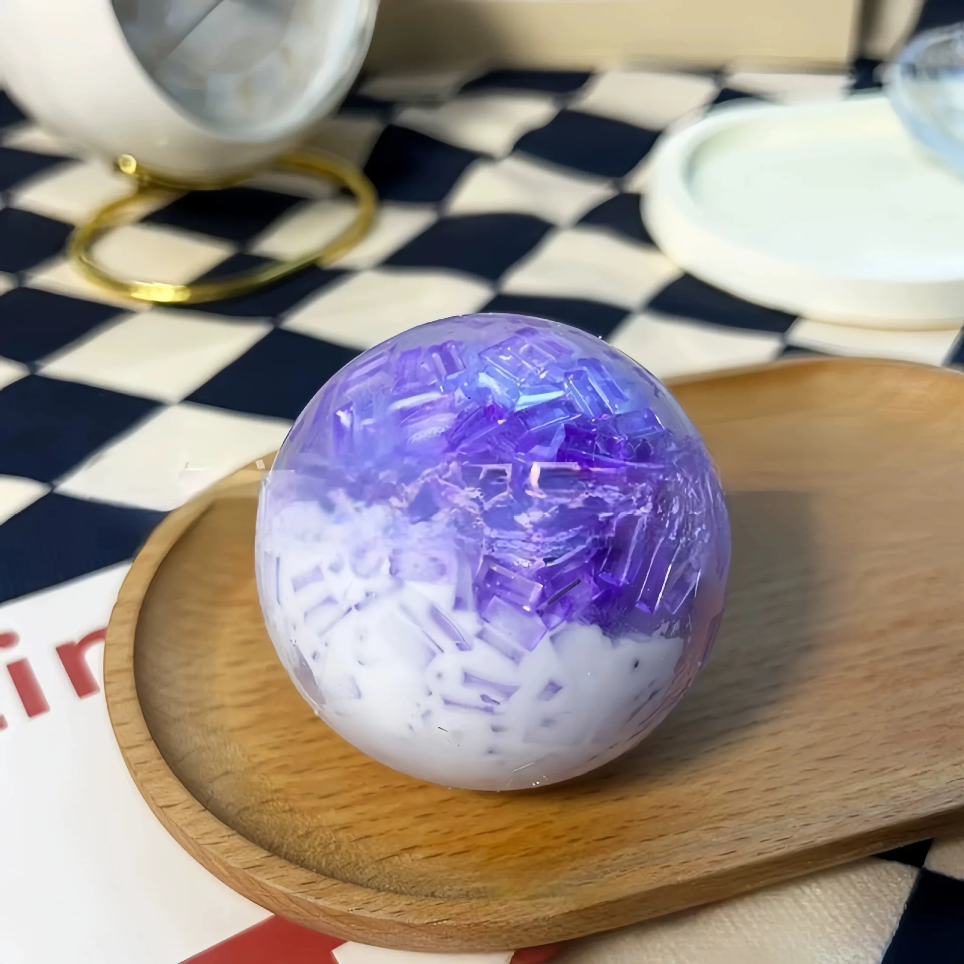 Cute Handmade Crushed Ice Fidget Squishy Ball, Elastic Slow Rebound Squeeze Toy, Anxiety Relief Stress Relief Toy Gift for Women