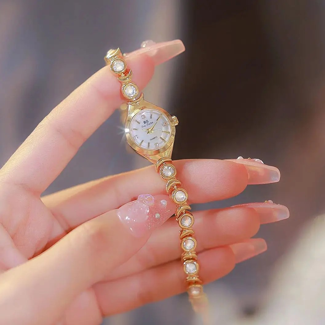 NEW Luxury Fashion Women's Bracelet Watches with Star Moon Zirconia Small Dial Genuine Quartz Women's Wristwatch Gift for Women