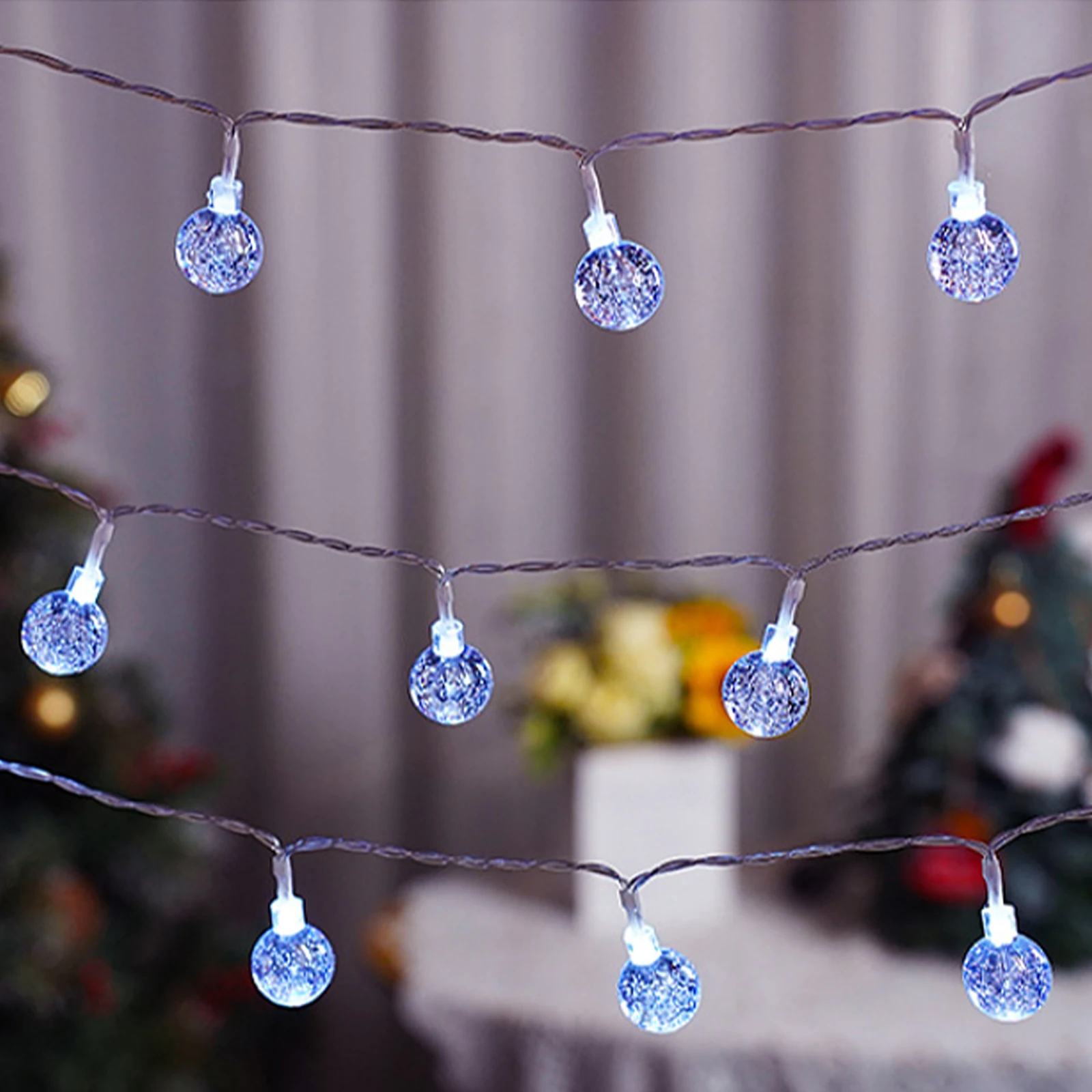 USB/Battery Powered String Lights 10/20/40/80 LEDs Crystal Globe Balls Waterproof Fairy Garland For Outdoor Garden Xmas Wedding