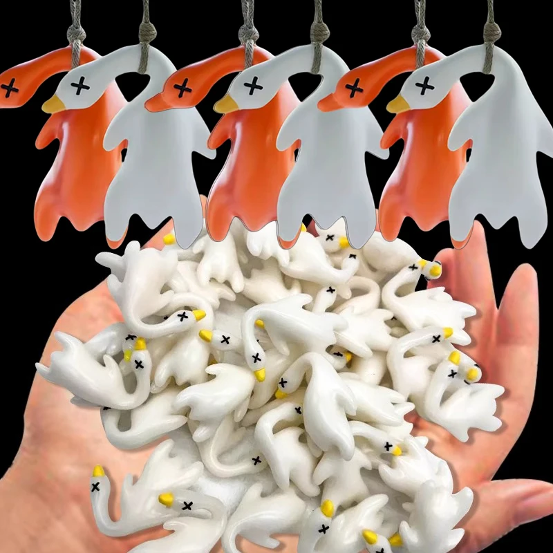 1-10PCS Cartoon Cute Anime Color-Changing Roast Duck Pendant Diy Kawaii Car Accessories Keychain Back Packaging Accessories