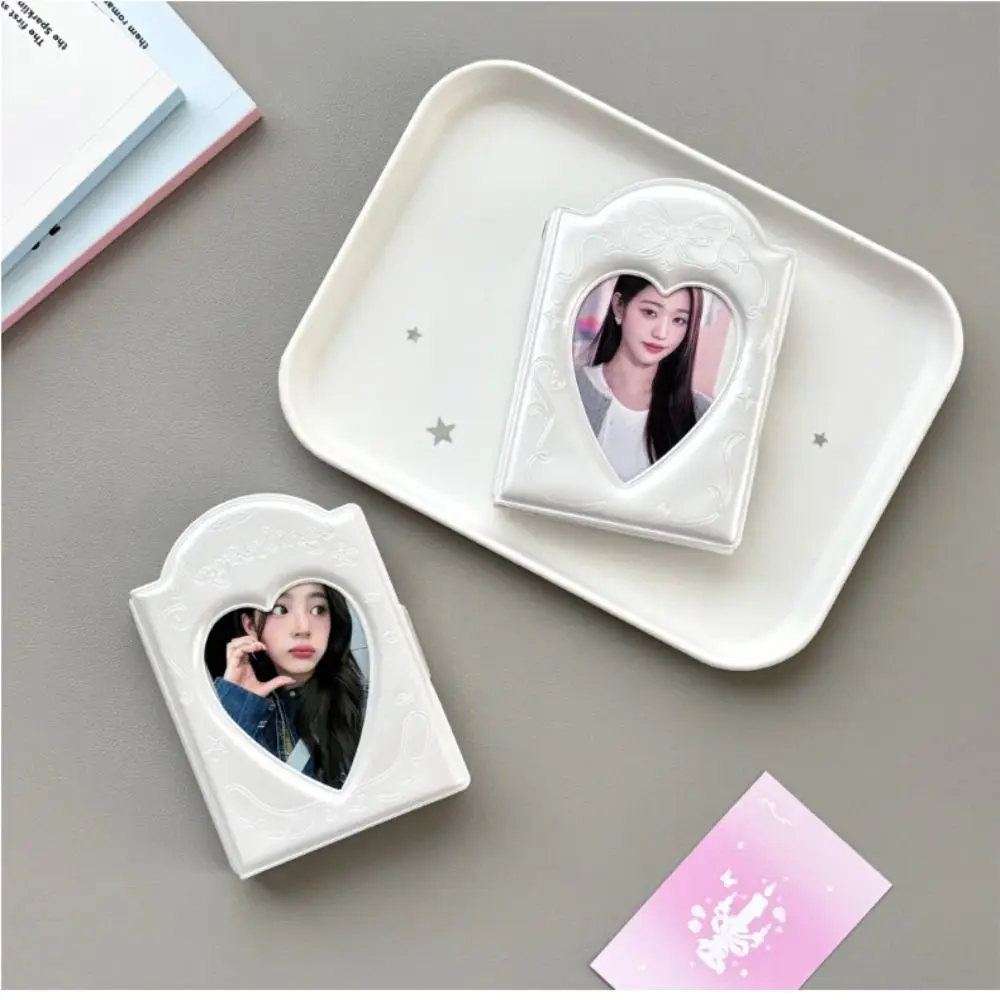 High Quality 3 Inch Photocard Binder Album PVC Pearl White Mini Photo Album 32 Pockets Kpop Photo Card Book Holder