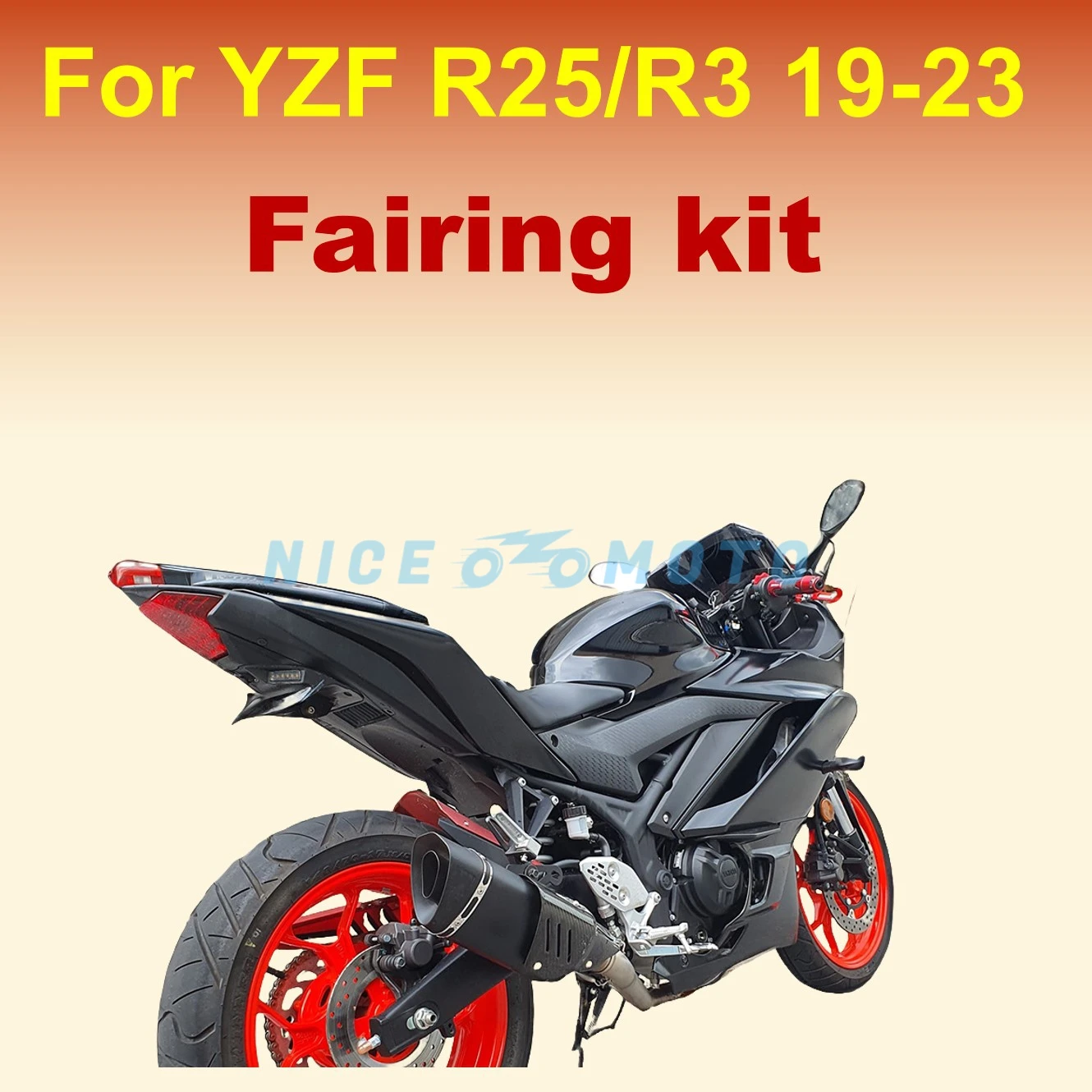 ABS حقن البلاستيك لياماها YZF R3 2019 2020 2021 2022 2023 R25 20 21 22 23 الأسود هيكل السيارة حماية الهدايا المجمعة