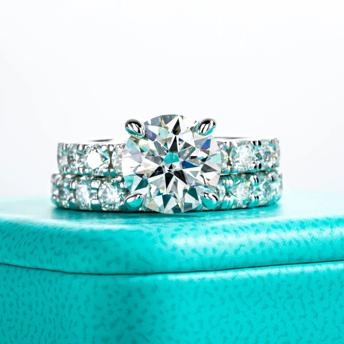 NASIA3.5ct Moissanite Engagement S925 Ring Set Bridal Sets 3mm Eternity Wedding Band Silver Promise Rings Women Jewelry 2026