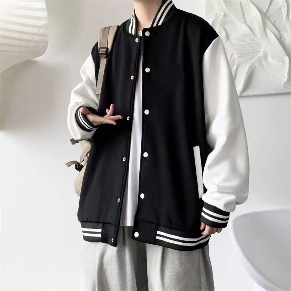 

Jacket, Baseball Patchwork, American Style, New Casual, Korean Style, Trendy, Loose and Versatile Baseball Jacket, Couple Style