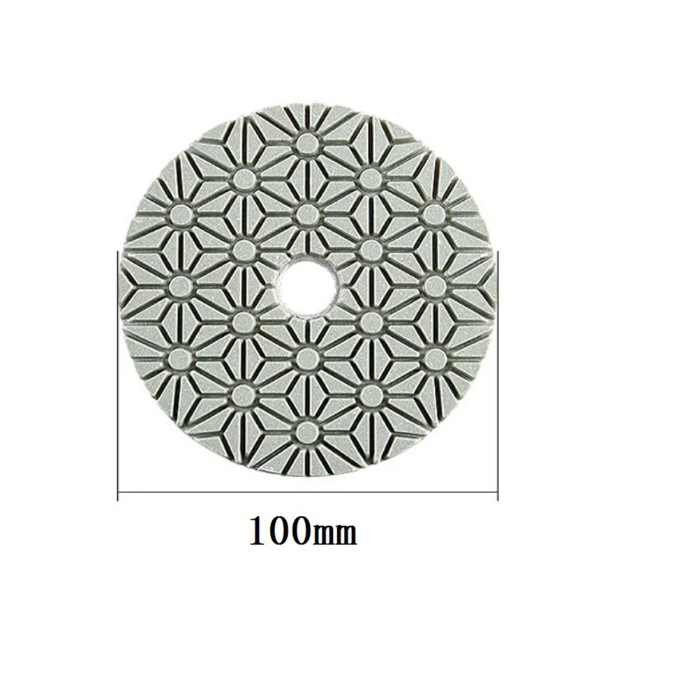 1pc 4 Inch Diamond Polishing Pad Grit 1/2/3 Dry/Wet 3 Step For Polishing Granite, Concrete, Stone And Marble Random Color