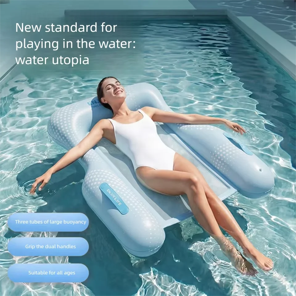 

Inflatable Pool Floats for Adults, Heavy Duty Large Buoyancy Mesh Bottom Floating Bed with Dual Side Handles for Stability FY-6