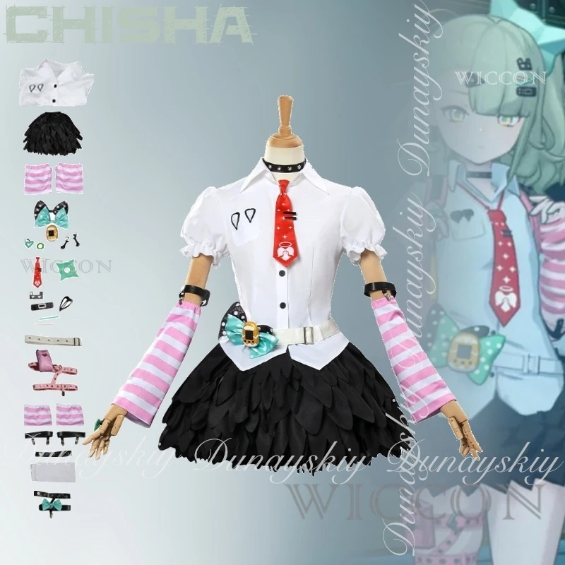 

Zenless Zone Zero Chisha Cosplay Angels of Delusion White Shirt Black Skirt All Set Halloween
