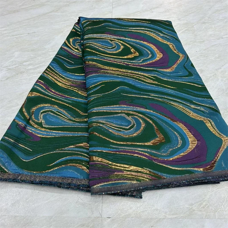 

Новейшая африканская Тюлевая кружевная ткань 2024, зеленый атлас, нигерийская парча, позолота, жаккардовая кружевная ткань для женского свадебного платья
