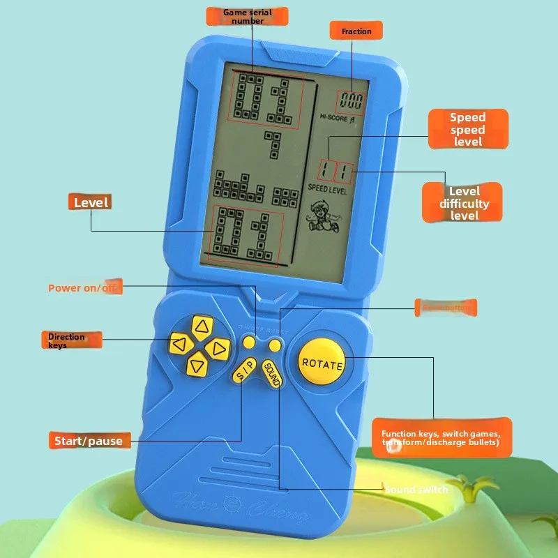 New Large-screen Tetris Game Console Puzzle Brain Development Intellectual Nostalgia Retro Toy