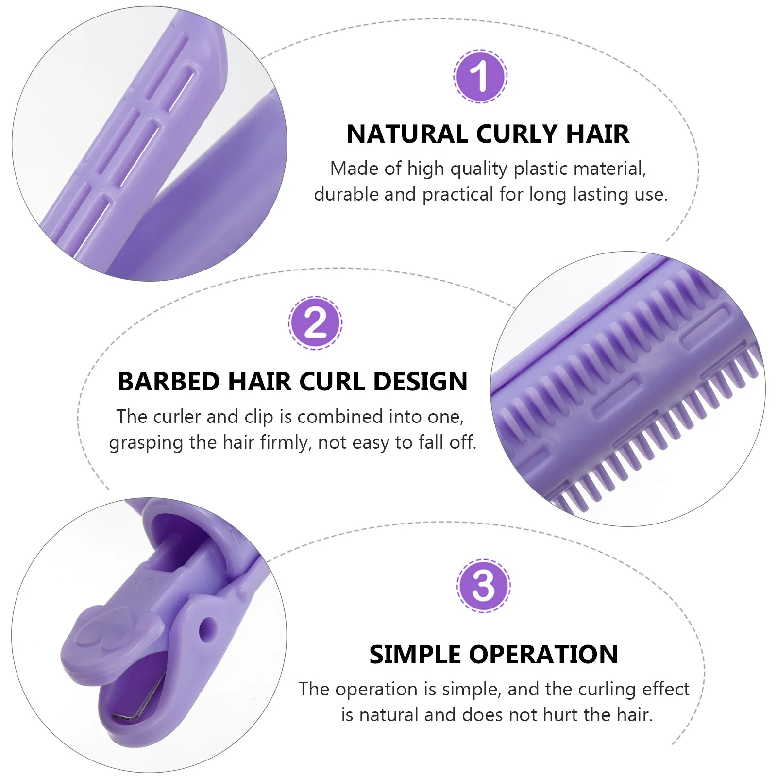 5Pcs Plastic Hair Rollers Big Wave Hair Styling Curler Clip Firm Hold Easy Use Hairdressing Tool Home Travel Big Wave Clip view 6