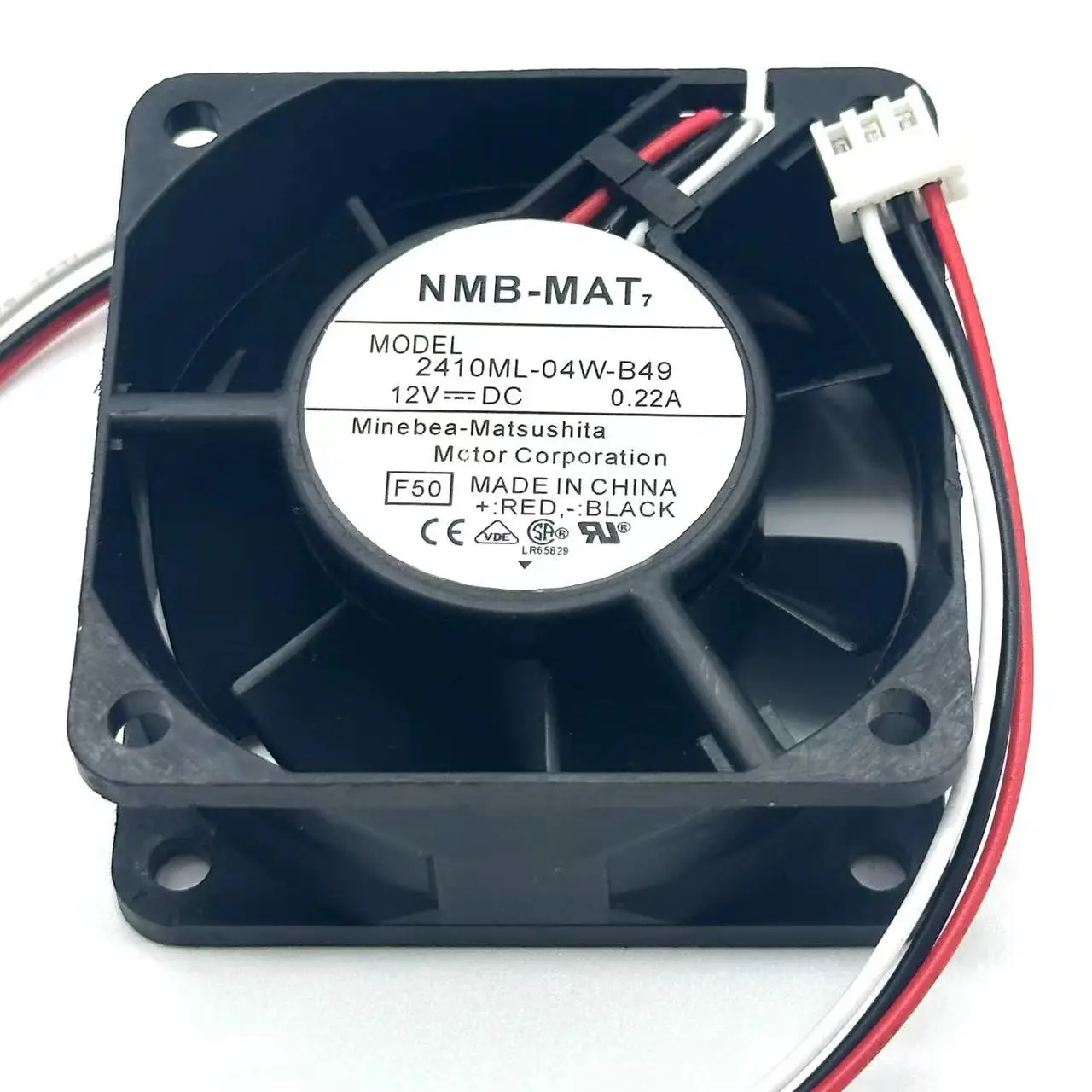 NMB-MAT 2410ML-04W-B49 F50 DC 12V 0.22A 60x60x25mm 3-wire Server Cooling Fan