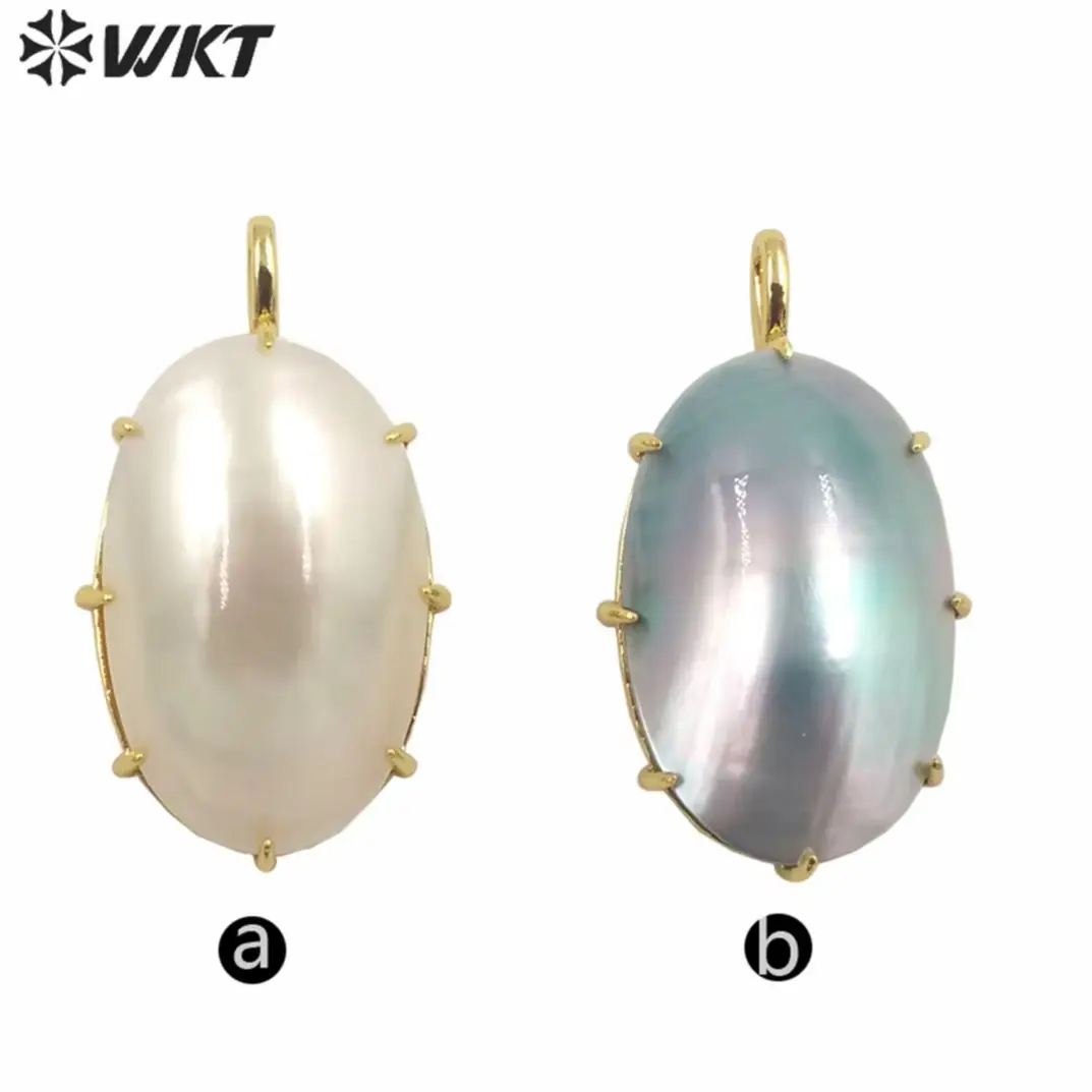 

WT-JP350 WKT 2023 Noble Style Oval Mabe Shell Pendant Necklace Jewelry Fashion Accessory Gifts For Lady Party Trend