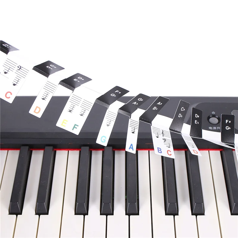 

2 PCS 88 Keys Removable Piano KEY Labels Piano Keyboard Stickers Piano Notes Marker for Beginners Students Multicolor