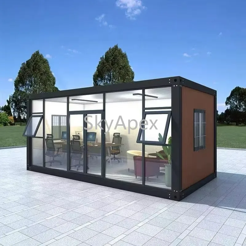 Industrial-Style Container Houses Sandwich Panels Breathable Design Residential Office Dormitory  Use  Fireproof  Moisture-Proof
