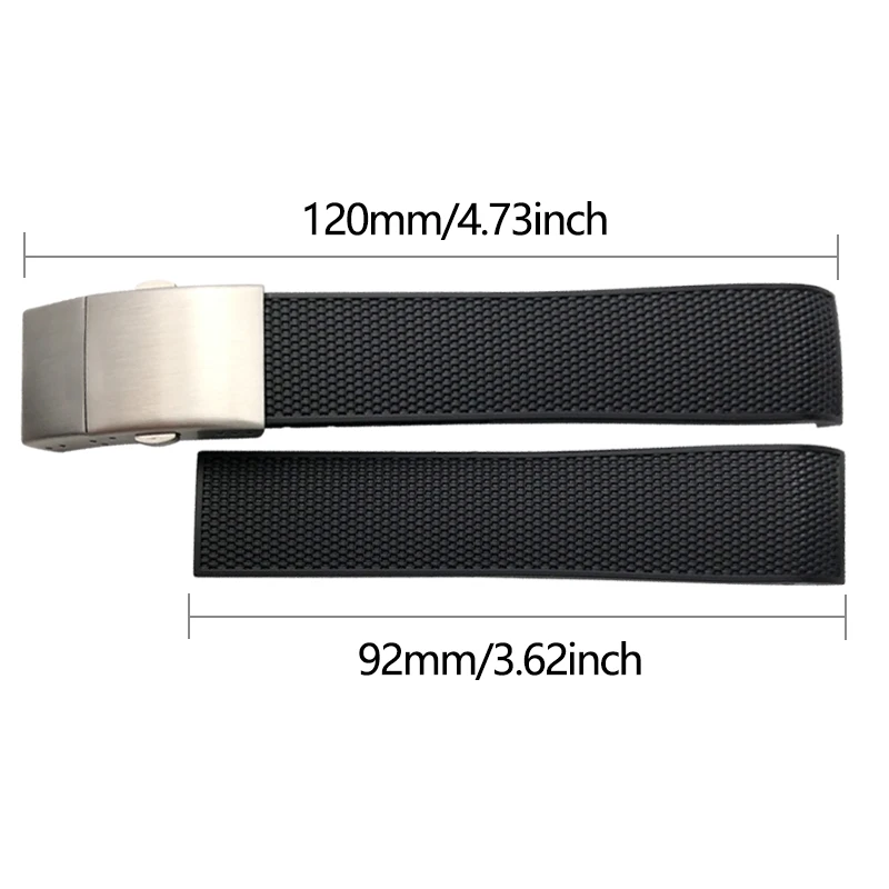 19mm 20mm 21mm Rubber Silicone Watch Strap Black Blue Watchband for Longines Master Conquest HydroConquest L3 Series Watch