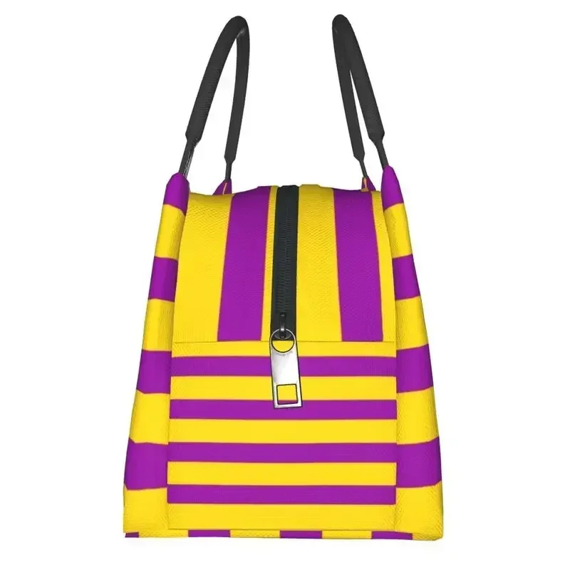 

Stripes Lunch Bags Men Women Cooler Warm Insulated Lunch Boxes for Office Travel