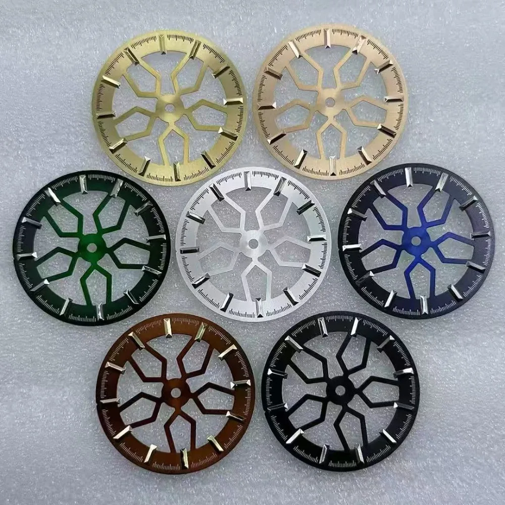 

31.8mm NH70 Dial Hollow Wheel Bone Watch Accessories No Luminous Suitable for NH70 NH38 Movements Mechanical Watch Watch Repair
