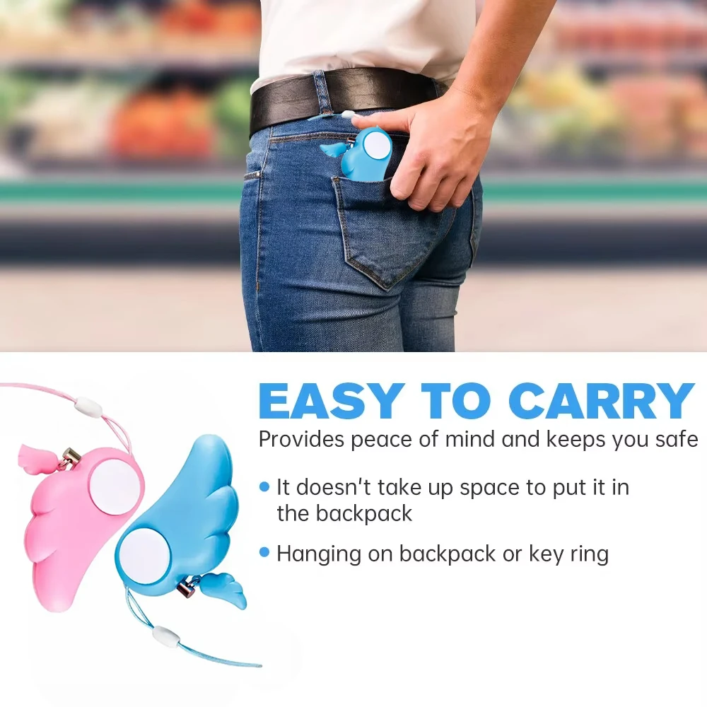 Alarma de autodefensa antilobo, 90db, para niñas y mujeres, alerta de protección de seguridad, llavero de alarma de emergencia fuerte con grito de seguridad Personal