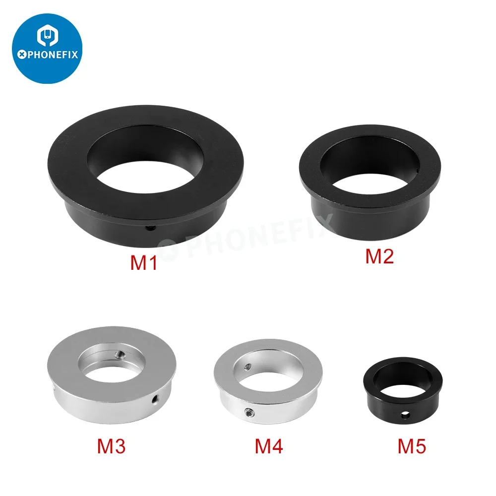 Anillo adaptador de lente de montaje en C para microscopio, soporte de lente de cámara, herramienta de reparación de microsoldadura PCB, 38/45/55/58/85mm a 28mm