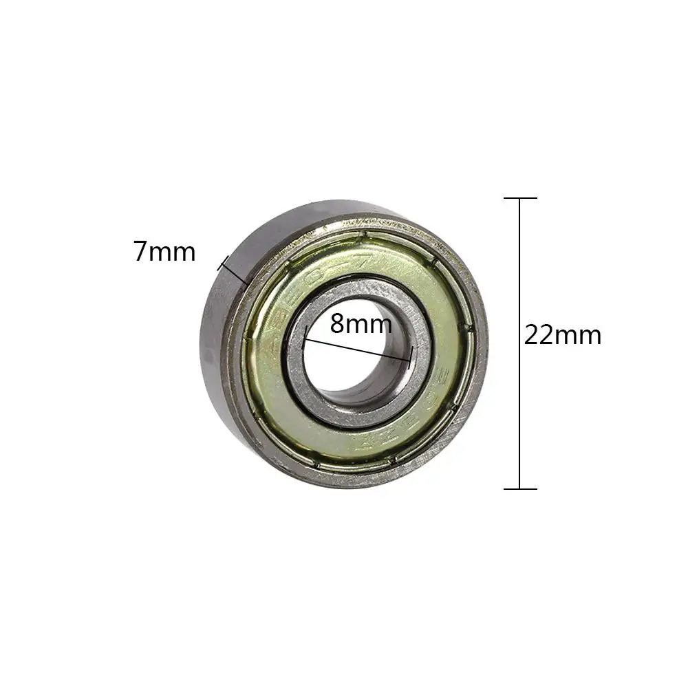 ลูกปืนเหล็กขนาดเล็ก 8x22x7 มม. แบบร่องลึก 3 มิติ 608ZZ จำนวน 10 ชิ้น
