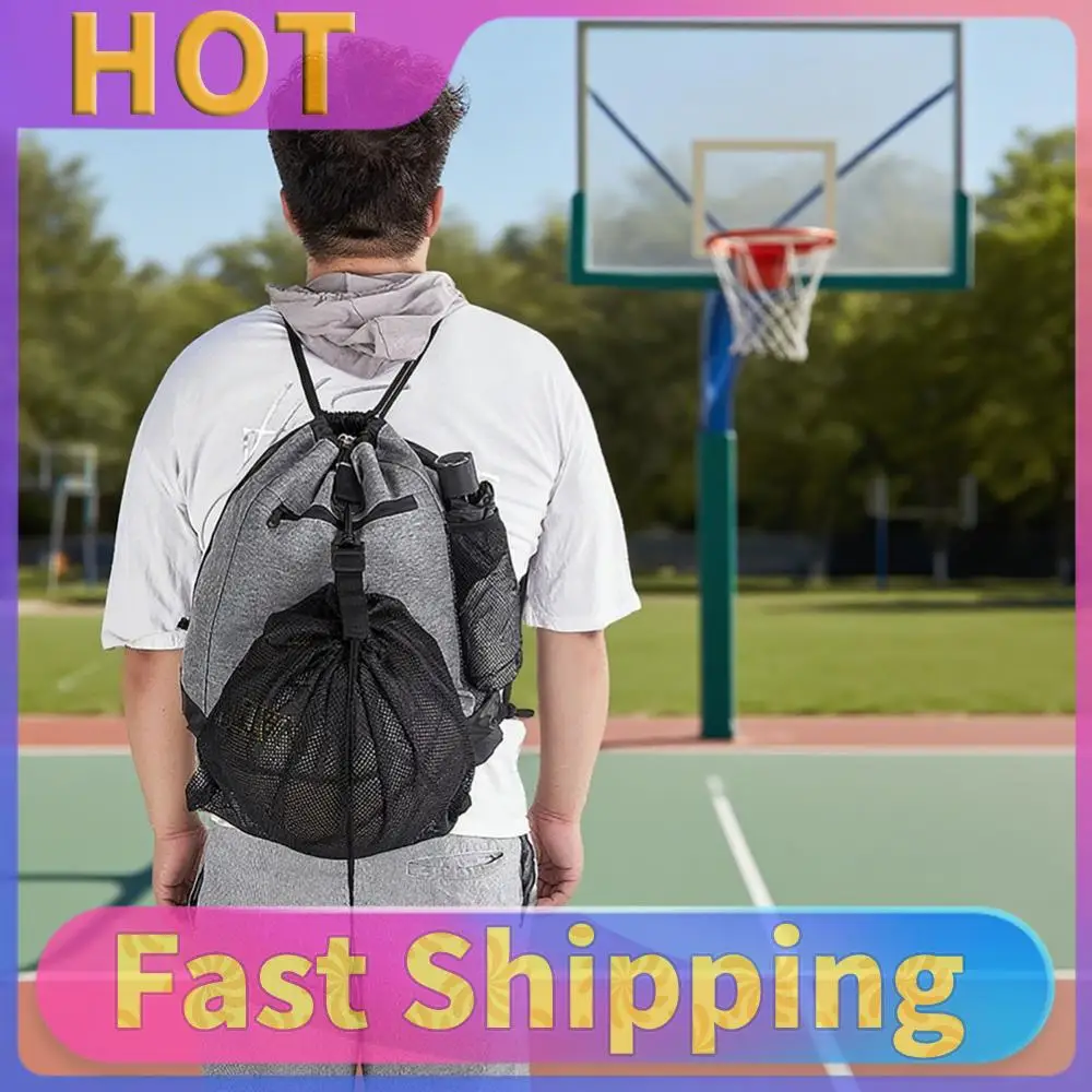 

Drawstring Basketball Backpack with Detachable Mesh Bag Foldable Soccer Backpack Gym Sackpack Volleyball Baseball Yoga Bag