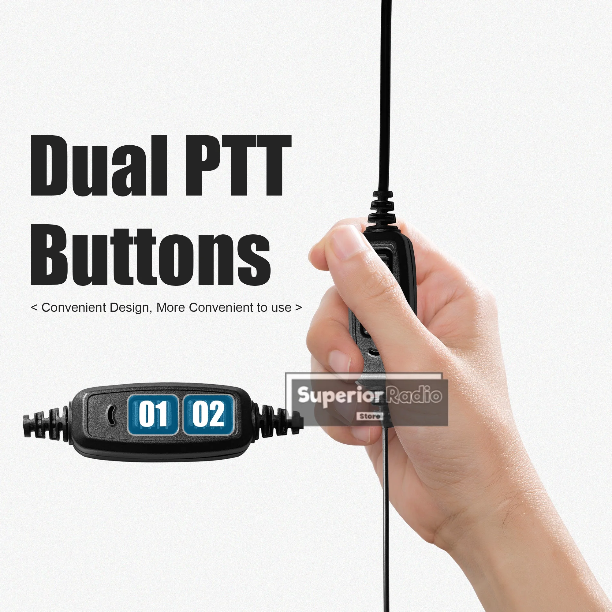 Baofeng UV-82 المزدوج PTT سماعة مع هيئة التصنيع العسكري الأصلي UV 82L UV-89 سماعة DM-32 TK11(8) UV-25 Pro سماعة اسلكية تخاطب ملحق #5