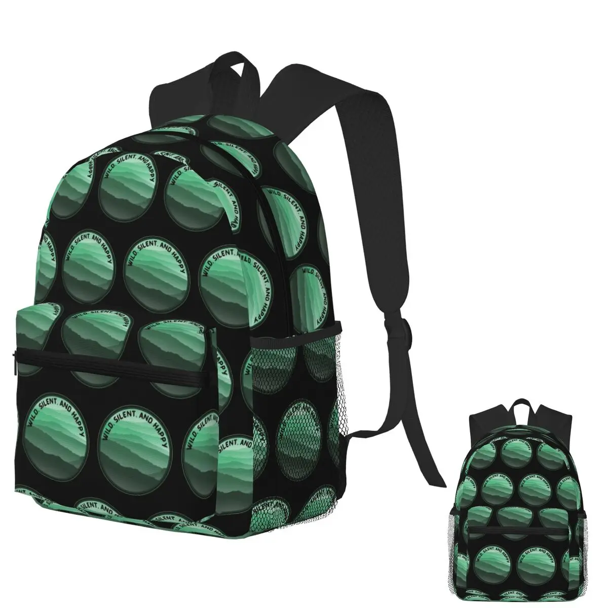 

Wild, Silent, And Happy Student Backpack School Bag Hiking Travel Daypack for Boys Girls Fashion Bookbag Shoulder Bags