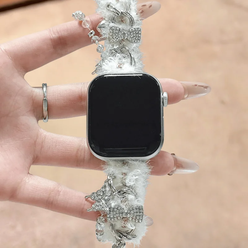 

High-end minimalist watch strap compatible with iWatch bands (38mm, 40mm, 41mm, 42mm, 44mm, 45mm, 49mm) - a stylish handmade acc