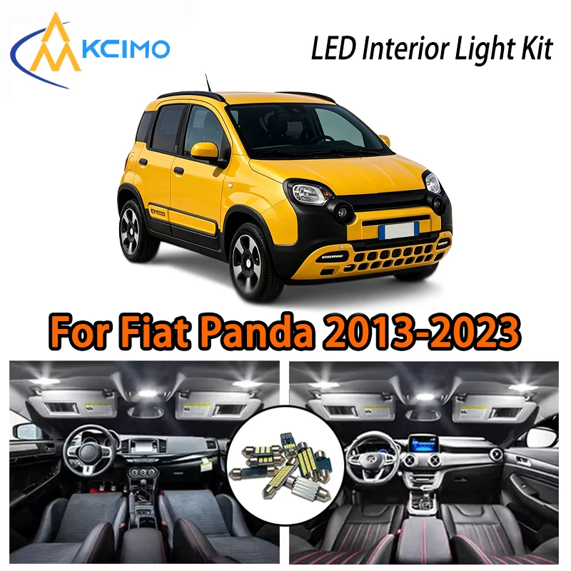 

Premium LED Interior Lights For Fiat Panda 2013-2023, White Ice Blue Two Colors Choice Ambient
