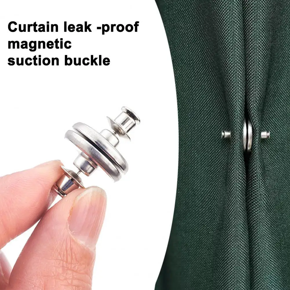 Magnetic Curtain Closure 10 Pairs Strong Alloy Curtain Magnet Closure for Bathroom Shower Prevent Light Leaking Holdback Button