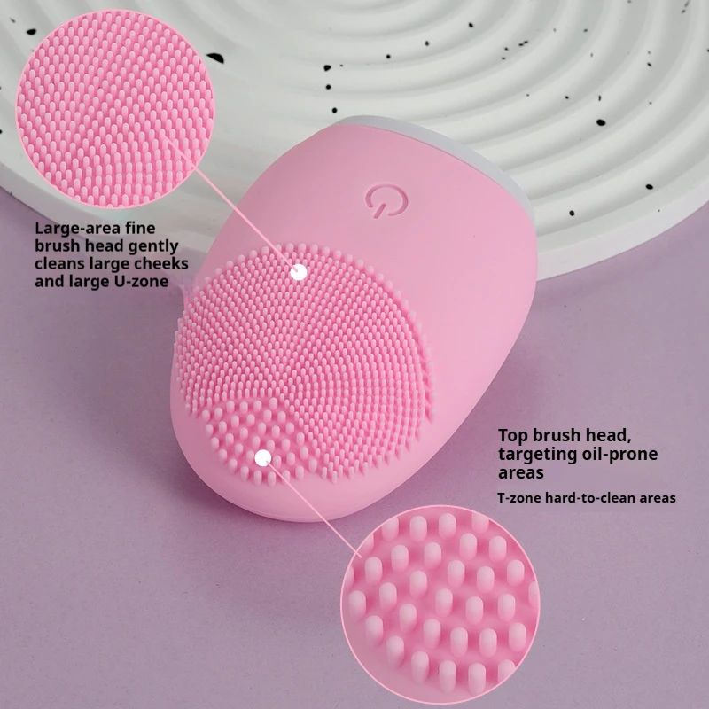 الكهربائية سيليكون منظف للوجه مدلك العناية بالبشرة جهاز تدليك جهاز تجميل الاهتزاز تنظيف المسام الخليط المقدمة الذاتية #4