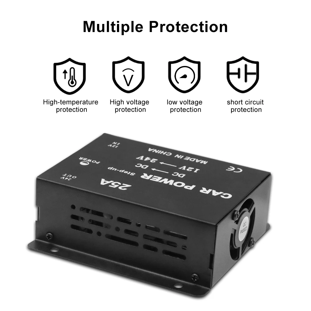 Power Converter DC 12V to 24V Auto Accessories Car Transformer Adapter High Power 25A Power Step-up Voltage Booster - view 5