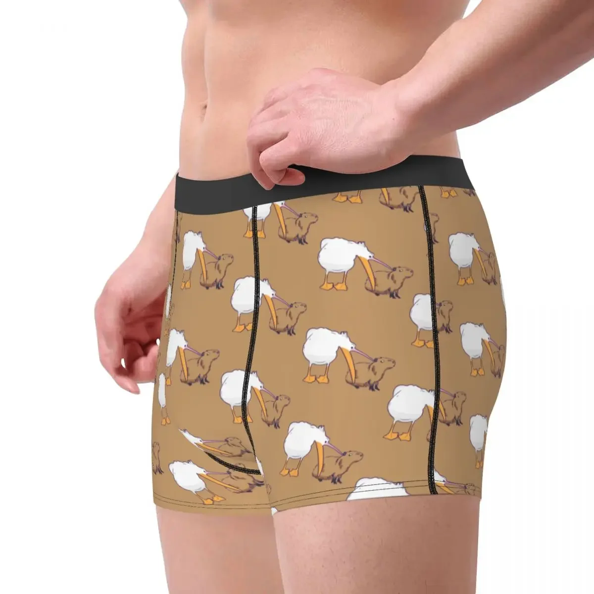 Engraçado Capybara Meme Boxer Shorts para Homens, 3D Print, Roupa Interior Animal Bonito, Calcinha Respirável, Cuecas, Cuecas, Sexy