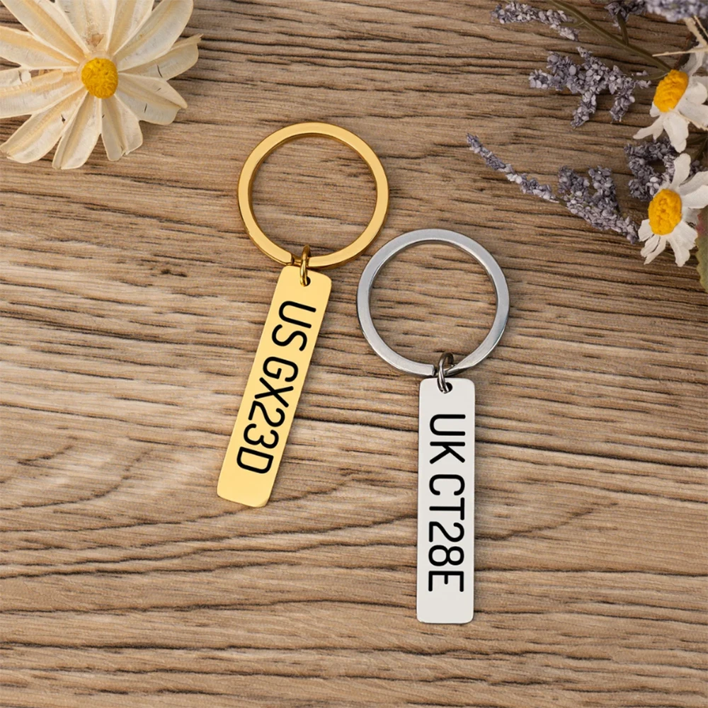 

Персонализированный брелок для номерного знака с резьбой для мужчин, женщин, семьи, друзей, изысканный брелок по индивидуальному заказу