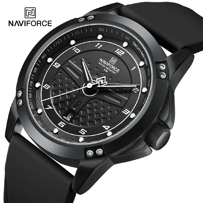 

NAVIFORCE Man Casual Quartz Wristwatches Water Resistant Men's Silicone Strap Watches Sports Male Clock NF8031 Relogio Masculino