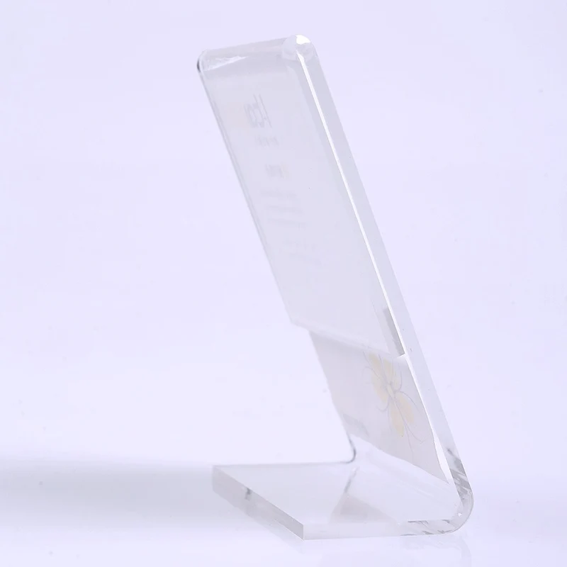 A6 Advertisement Stand/L Bracket, Ideal for Cafe, Restaurant, Exhibition, Office, Promotion - Clear Acrylic