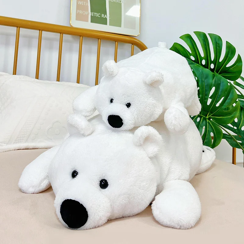 Cute Lying Polar Bear Doll Plush Stuffed Toy Children's Sleeping Partner Home Decoration Soft Pillow Kids Girls Birthday Gift