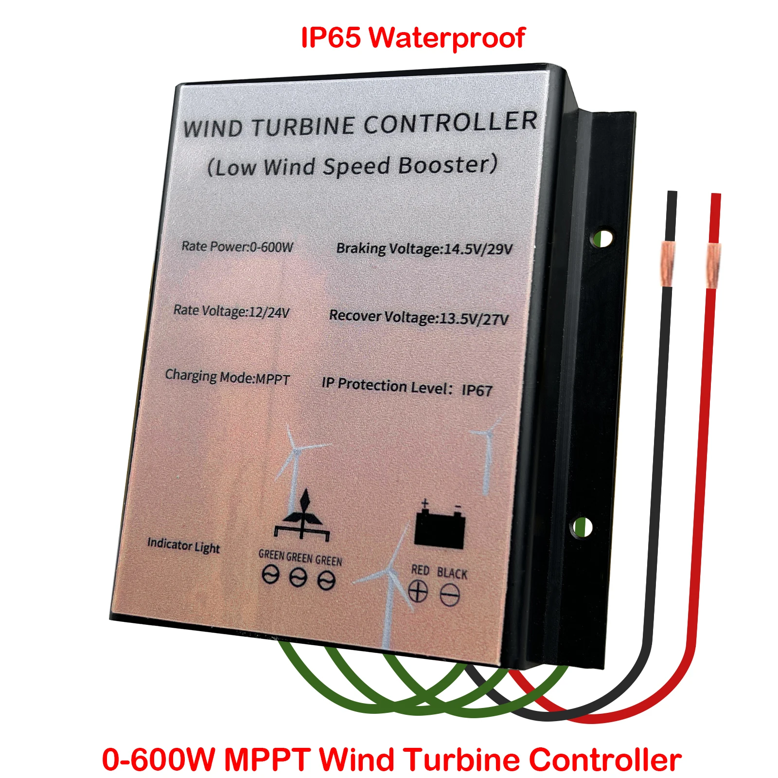 12V 24V 400W 600W MPPT Wind Turbine Charge Controller IP65 Fan Generator Charging Regulator For lifepo4 Lithium GEL Lead Acid