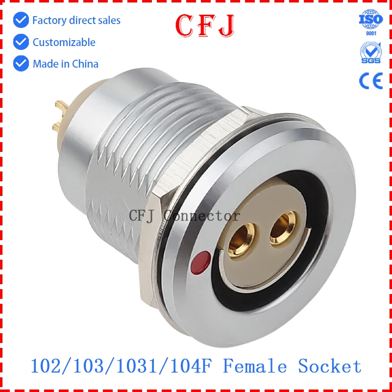 Fischer M14 M16 104F1031F 2-19Pin Self locking Female Socket Connector Internal Nut Fixation Half-Moon Positioning