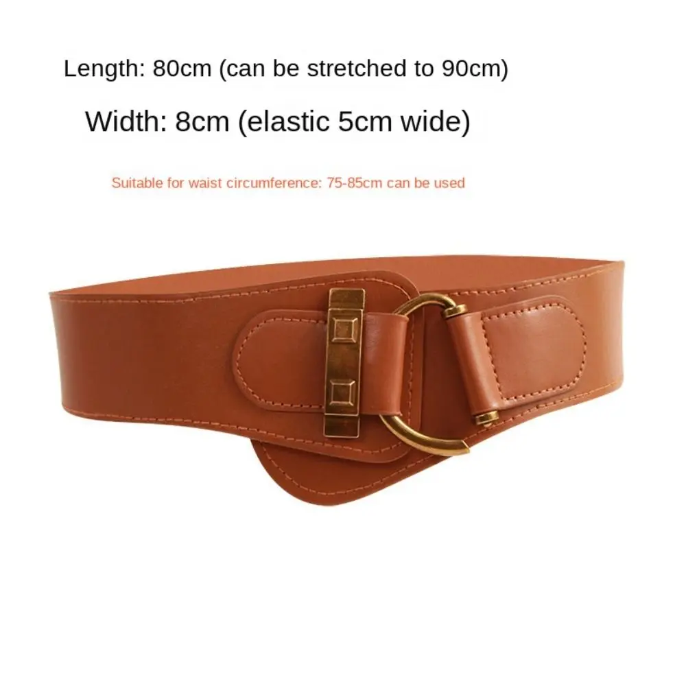 Cintura in vita in pelle PU moda Cintura elastica in vita Cintura elastica regolabile con fibbia in lega Cinture larghe da donna