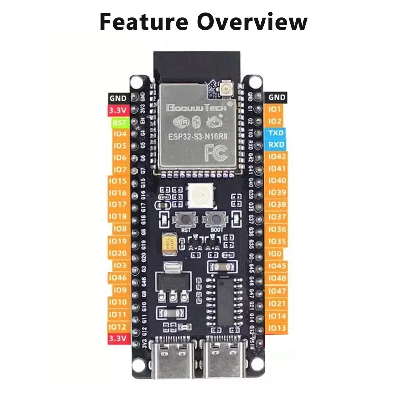 AI Chatbot Kit ESP32-S3 N16R8 Development Board Smart Voice AI Xiao Zhi Breadboard DIY, 0.91-inch Screen Kit Learn Programming
