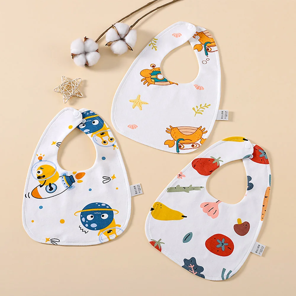 3 Pieces Baby Bibs Waterproof U Shaped Infant Feeding Burp Cloth For Baby Cute Newborn Bibs Baby Boy Girl Drool Teeth Bib