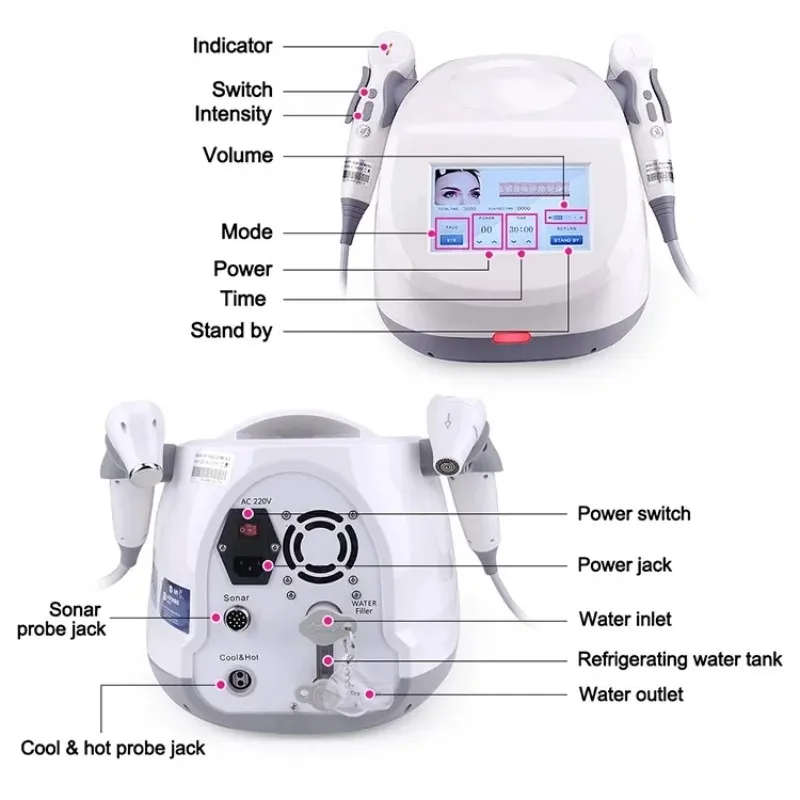 New Technology 2 In 1 Sonar Magnetic Vibration Import Whitening Skin Tightening Activate Cells Skin Rejuvenation Ultra Machine