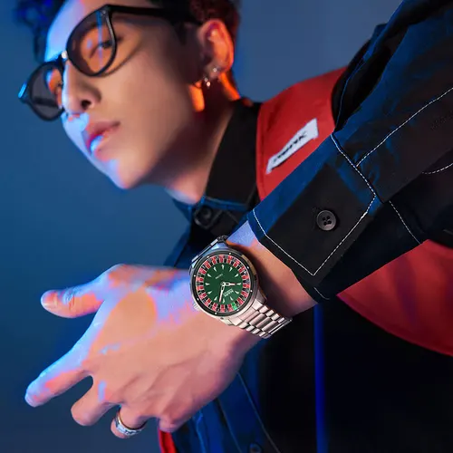 Mark Fairwhale 5031 reloj de cuarzo a la moda para hombre, esfera giratoria creativa, correa de acero luminosa resistente al agua, relojes de pulsera informales para hombre