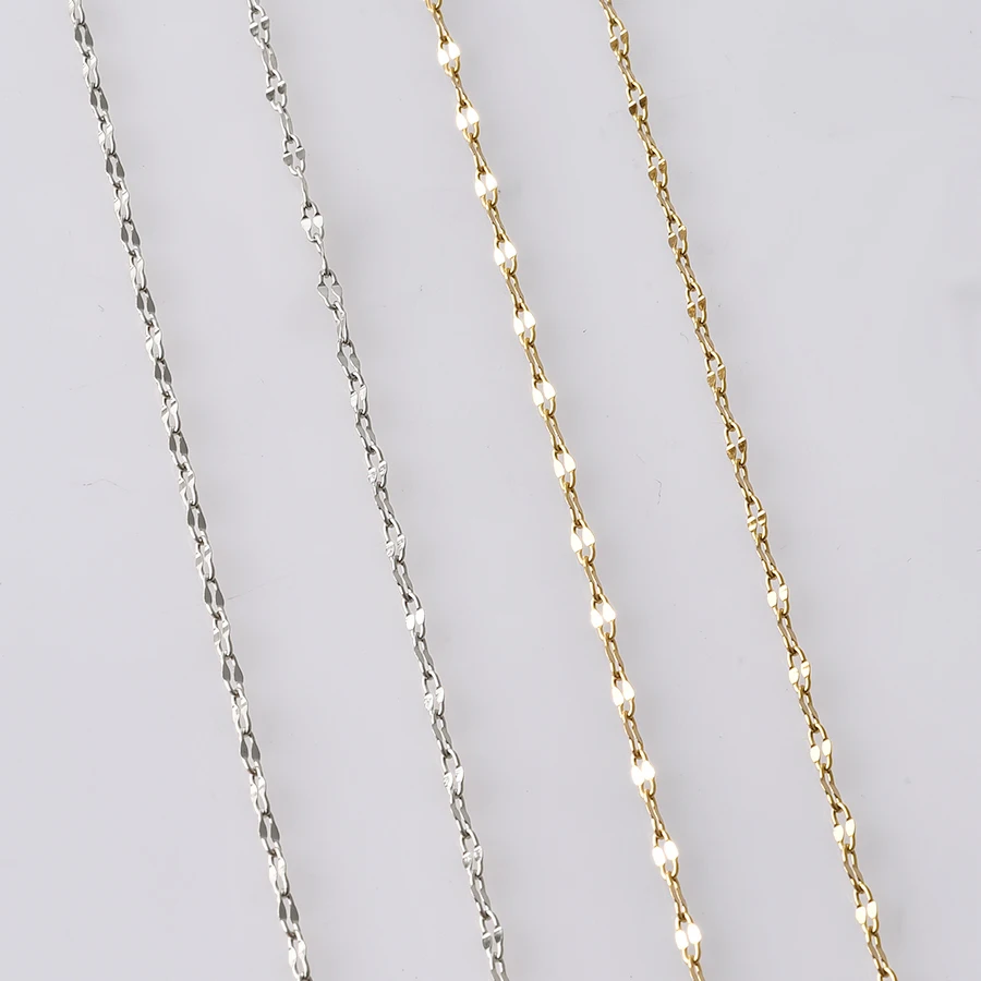 Elegante 45/50/60/70/80/90cm Edelstahl-Lippenketten für Damen und Herren, modische Choker-Halsketten, Schmuck, DIY-Anhänger – Detail 7