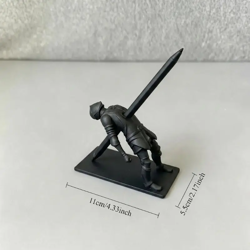 Medieval Death Knight Pen Holder Creative Desktop Pen Stand Armored Knight Desk Organizer Gothic Office Decor
