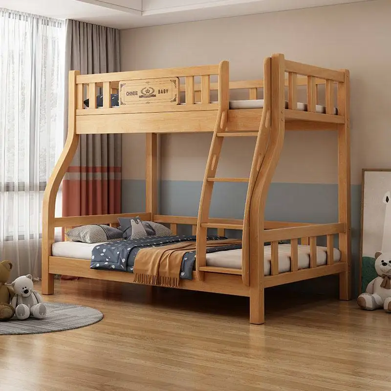 *Modern Solid Wood Kids Bunk Bed With Storage Stairs Drawers Bookshelf Children Bedroom Furniture Double Deck Bed Frame view 4