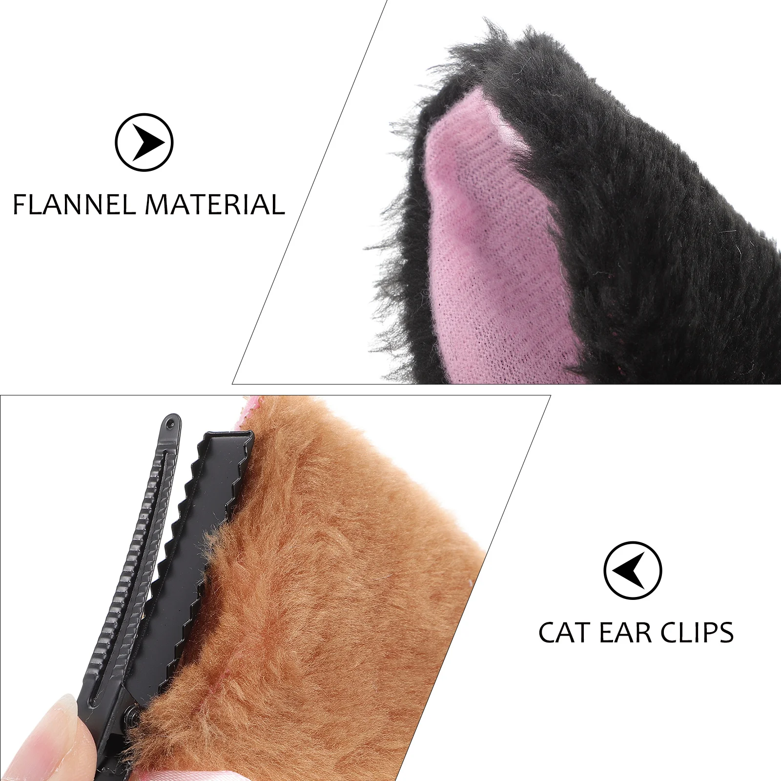 

4Pairs Cat Hair Clips Lovely Clip on Cat Ears for Halloween Festival Role Play Selfie Photography Props Hair Clips